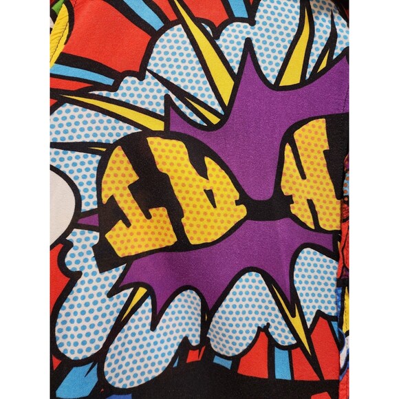 Reason Mens Large Shirt Button Up Pop Art Retro Comic Graphic Wild Colorful Geek - Picture 8 of 14